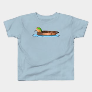 American wigeon bird cartoon illustration Kids T-Shirt